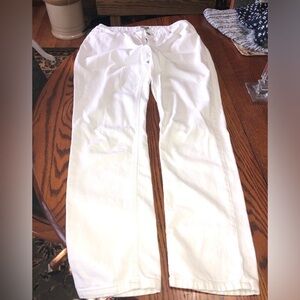 J.JILL SIZE 10 WHITE SKINNY JEANS WITH STRETCH POCKETS ON FRONT AND BACK EUC